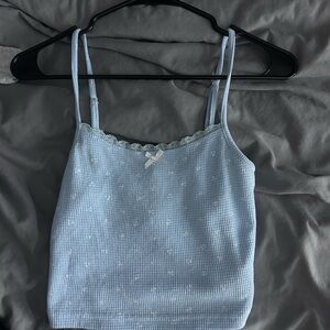 Edikted Sky Blue Cami with Lace Trim
